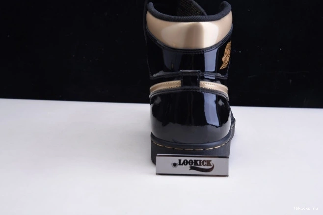 Reps TB JORDAN (2020) RETRO 555088-032 GOLD 1 HIGH AIR METALLIC BLACK 0705